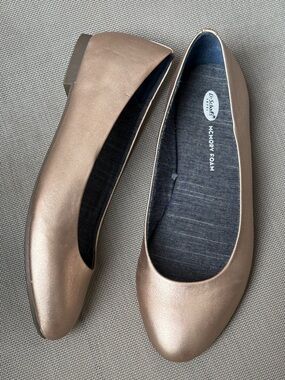 Dr. Scholl's Rose Gold Flats Ballet Slip on Memory Foam Shoes Women's size 7.5